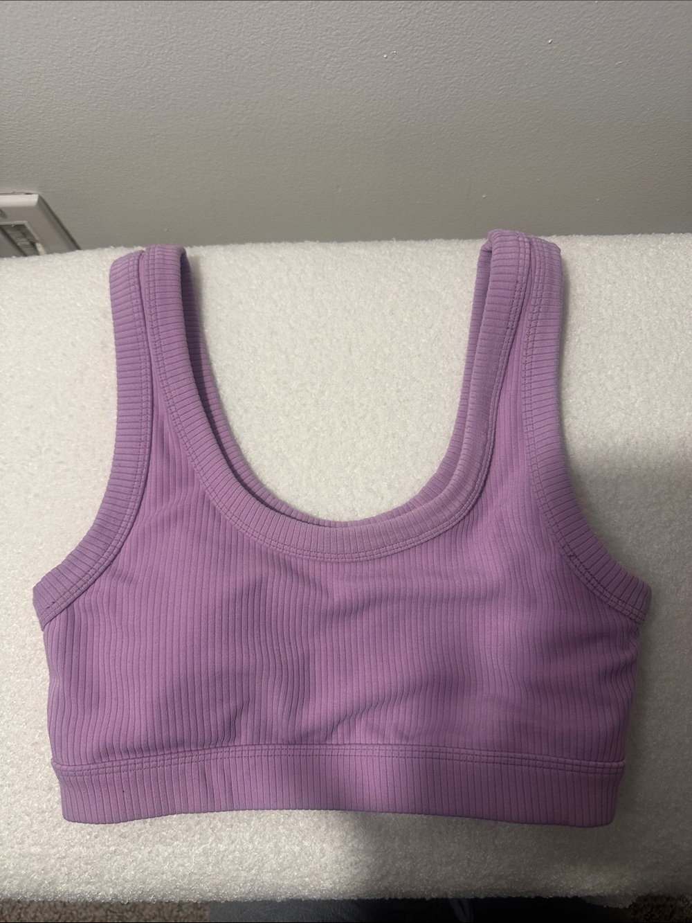 ALO Yoga Lavender Ribbed Sports Bra